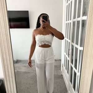 Iris White Lace Jumpsuit